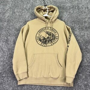 Independent Trading Co Hoodie Mens Medium Tan Fleece Pullover Hooked Tagged